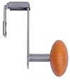 Alba Over-The-Panel Coat Hook For Cubicles or Partitions, Single Peg, Metallic Silver and Light Wood (PM1PART BO)