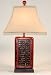 Red Leather Abacus Table Lamp