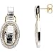 Sterling Silver and 14K Yellow Gold Diamond Earrings