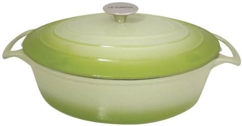 Le Cuistot Vieille France Enameled Cast-Iron 8.5 Quart Oval Dutch Oven - 2 Tone Green