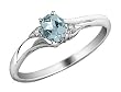 Aquamarine Ring with Diamonds in 10K White Gold