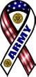 2-in-1 Red, White, and Blue Army 8" Ribbon Car Magnet