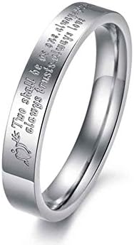 Dearm Rover Silver Rromise Rings for Couples Stainless steel Wedding Bands