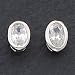 Sterling Silver 5x6mm CZ (Cubic Zirconia) Oval Bezel Stud Earrings