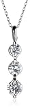 Sterling Silver Cubic Zirconia 3-Stone Pendant, 18