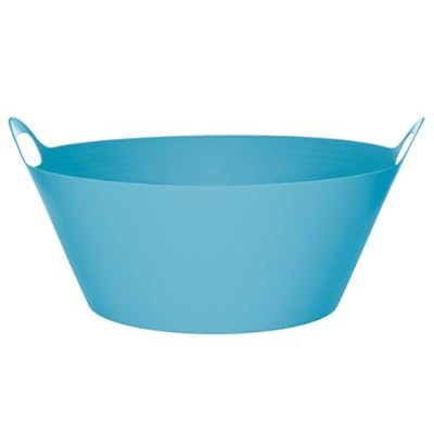 Grasslands Road Caribbean Blue Plastic Party Drink Chiller Tub with Handles