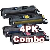 4-Pack Of Compatible Tone Cartridges For HP LaserJet 2550 Series Printers - One of Each Color (Black, Cyan, Magenta And Yellow)