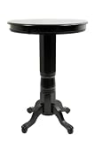 Pedestal Pub Table with Solid Top in Black Finish