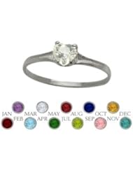 10 Karat White Gold Genuine White Topaz Heart Shape Gem Baby Ring