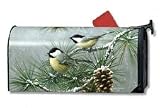 Snow Chickadees Winter Magnetic Mailbox Cover