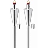 Anywhere Garden Torch - Stainless Steel Cone Shape Tiki Torch (2 pack)