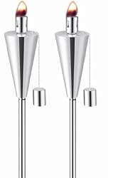 Anywhere Garden Torch - Stainless Steel Cone Shape Tiki Torch (2 pack)