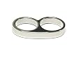 Size 7 Silvertone Simple Metal Dual Finger Ring
