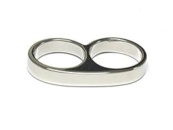 Size 8 Silvertone Simple Metal Dual Finger Ring
