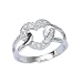 .925 Sterling Silver Heart Promise Ring With Small Cubic Zirconias