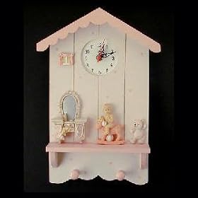 Baby Shadow Box with Clock Pink - Home decor