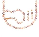 14K Multi-color Necklace, Bracelet and Earrings 18 and 7