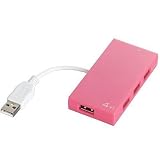 BUFFALO USB2.0Hub バスパワー 4+1ポート 充電ポート付 ピンク BSH5U02PKの画像