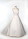 White Spagetti Strap Satin Wedding Gown