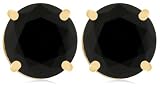 14k Yellow Gold Black Diamond Studs (4 cttw)