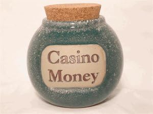 Casino Money Hand Crafted Word Jar...The Original Word Jar