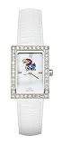 Kansas Jayhawks Ladies Allure Watch White Leather Strap