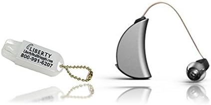 ExSilent Ytango Lite- Personal Sound Amplifier and LIBERTY Hearing Aid Battery Keychain (Titanium/Left)