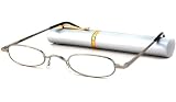 Able Vision Tube Readers Reading Glasses - ThinLine Silver