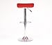 Roundhill Furniture Contemporary Chrome Air Lift Adjustable Swivel Stools with Red Seat, Set of 2