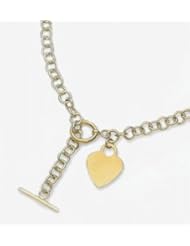 14k Hollow Rolo Heart Tag Necklace 18"