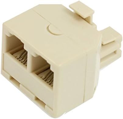 50 PACK 2 Way Telephone Jack Splitters RJ11 Duplex Phone Line Directv Dish Beige