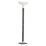 Kichler Lighting 76104 Alex 71-Inch Portable Torchiere Lamp, Wood and Chrome Accents with Satin-Etched Glass