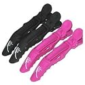 Rubberized Crocodile Clip for Hair Styling Black