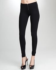 Zip Front Leatherette Inset Legging
