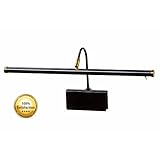 CONOCO Piano Lamp Portable 19' LED Piano Lamp, Black w/Brass Accent