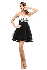 Tulle Lace Beaded Cocktail Homecoming Dress 