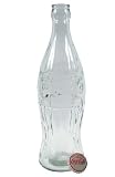 20 GLASS CONTOUR COCA COLA BOTTLE COIN BANK WITH METAL CAP