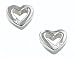 White Ice - Sterling Silver Heart with Diamond Earrings