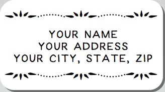 Custom Large Return Address Labels with Border, 3 Customizable Text Lines, 15 Font Choices, 100 Count, 2.25