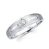 .13ct Diamond 14k White Gold Ladies Womens Matching Wedding Ring (G-H Color, SI2 Clarity)