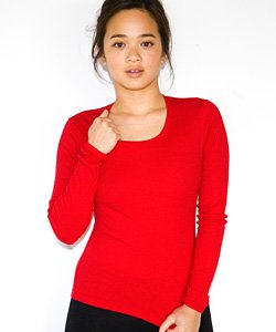 American Apparel Women's Long Sleeve Baby Rib T-shirt - Tee