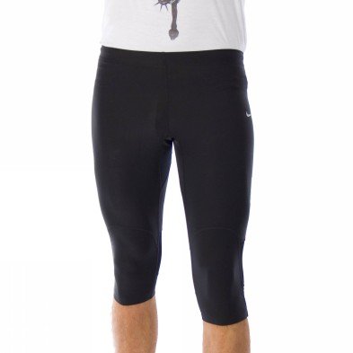 NIKE Herren Laufcapri Tech, black/sport red/reflective silv, S, 424225-013