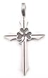 Irish Clover Celtic Cross Real Pewter Pendant Necklace