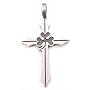 Irish Clover Celtic Cross Real Pewter Pendant Necklace