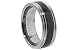 Ridged Tungsten Ring with Black Ceramic Center