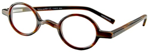 Sullivan Street Round Ophthalmic-quality Reading Glasses with FREE Exclusive Designer Hard Case and Microfiber Cleaning Cloth; Brown marble