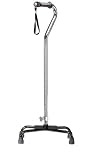 Drive Medical Adjustable Height Aluminum Small Base Quad Cane with Comfortable Gel Hand Grip, Red Crackle
