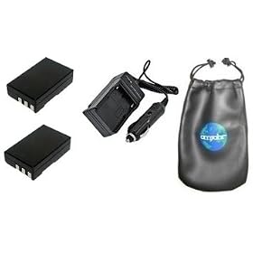 ValuePack (2 Count): Digital Replacement Battery PLUS Mini Battery Travel Charger for... by amsahr