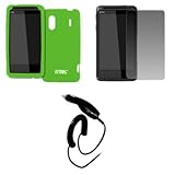 EMPIRE Neon Green Silicone Skin Case Cover + Screen Protector + Car Charger ....