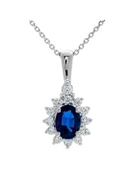 Sapphire and Diamond Necklace in 18kt White Gold